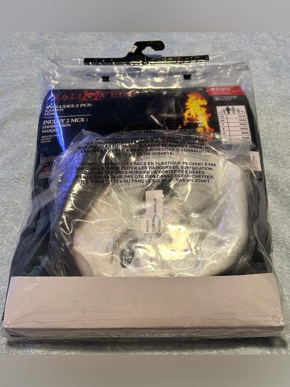 MICHAEL MYERS/HALLOWEEN II ADULT COSTUME (XXL)/MASK & JUMPSUIT/NWT/NEVER OPENED! - Picture 9 of 9
